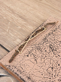 Блокнотик плетёный, 48 листов, 14×18×2 см, бежево-чёрный