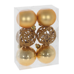 Набор из 6шт Украшение новогоднее "Шар", D 6 см, L6 W6 H7 см