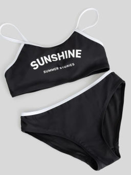 ACOOLA / Костюм купальный детский для девочек Aransiya черный фото 2