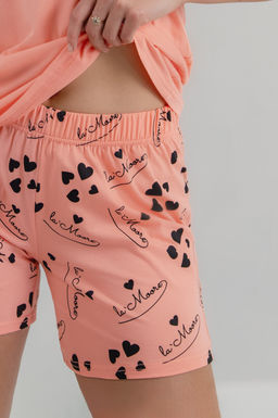 Арт. 9174 Пижама с шортами 42-50 (5 шт) Цвет:лососевый