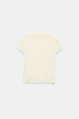 TOP CHAQUETA ENCAJE BOTONES / Crudo - Zara фото 5