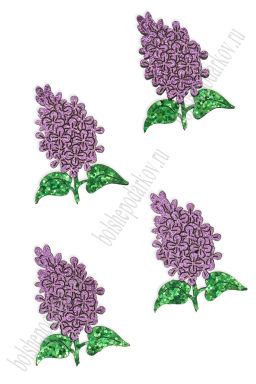 Лазерная вырубка из кожзама "Сирень" 4*5 см (10 шт) №18, несклеенная