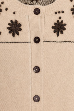 WOOL AND ALPACA BLEND CARDIGAN WITH EMBROIDERED FLOWERS AND BELT - Zara фото 7