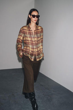 LINEN-BLEND LONG BERMUDA SHORTS ZW COLLECTION