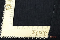 Муслин двухслойный стеганый с эф.жатости, цв.Черный, ш.1.35м, хл-100%, 200гр/м.кв - Купава фото 2