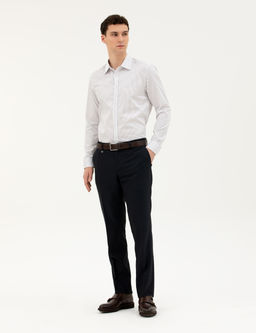Lacivert Slim Fit Uzun Kollu G_mlek