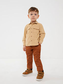 Uzun Kollu Basic Erkek Bebek Kadife G?mlek