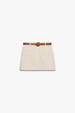 STRIPED CULOTTES WITH BELT - Zara фото 6