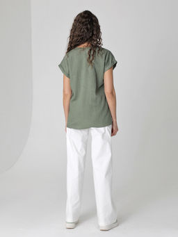 25232 Блуза зеленый - Dizzyway фото 4