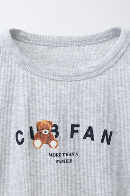 CAMISETA RIB ESTAMPADO OSO / Gris vigor? - Zara фото 3