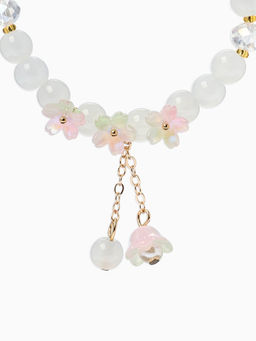 Браслет "Цветы Незабудки" шар №8, цвет бело-розовый