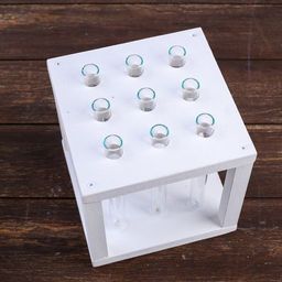 Кашпо деревянное 15.515.516.5 см с 9 колбами Квадрат, белый Дарим Красиво  фото 3