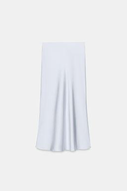 FALDA MIDI SATINADA LUNARES / Gris azul - Zara фото 6