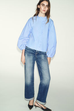 POPLIN BLOUSE WITH RUFFLES