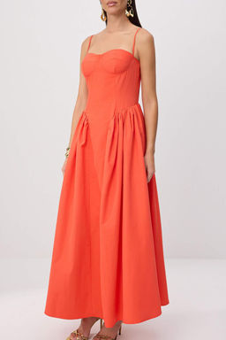 Nar _i_e_i D_z Dokuma Poplin Maxi Astars_z __k/Gece Elbise - Trendyolmilla фото 3