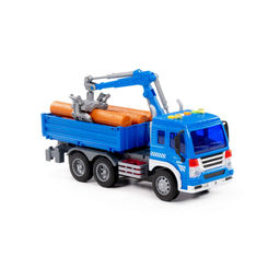 Сити, автомобиль бортовой с манипулятором инерционный (со светом и звуком) (синий) (в коробке) - Полесье фото 7