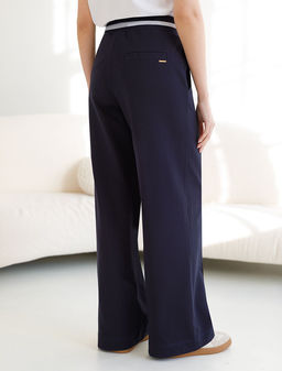 Брюки прямые со стрелками из премиального футера двухнитки с эластаном - Vilatte фото 3