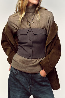 CORSET-STYLE BUSTIER TOP - Zara фото 3