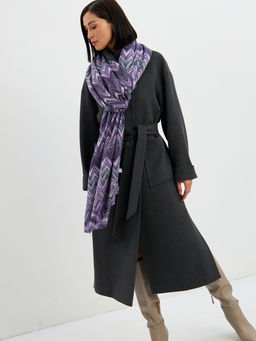 Большой, мягкий, тонкий и очень нежный двусторонний палантин с рисунком - Tantino фото 13