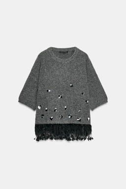 WOOL, SEQUIN AND FEATHER JUMPER - Zara фото 7