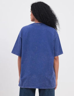 K12360 Футболка OVER SIZE (плотный хлопок) СИНИЙ