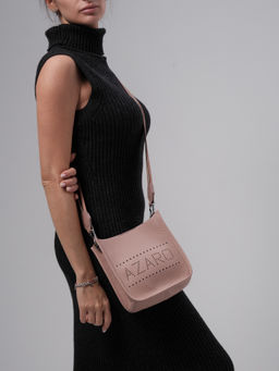 Сумка кожаная на плечо Azaro 30996 розовый туман