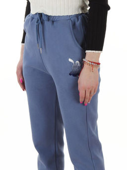 MD54 BLUE Брюки спортивные утепленные женские (85% хлопок, 10% полиэстер, 5% спандекс)