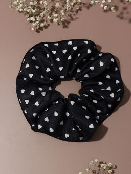 Цена за 3 шт. Резинка для волос "Орбита гранд" сердца, 15 см, бело-чёрный