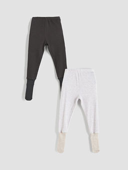 Beli Lastikli ?orapl? Erkek Bebek Pijama Alt 2li