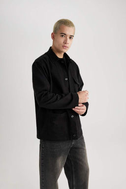 Хлопковая рубашка с длинными рукавами Relax Fit - Defacto фото 7