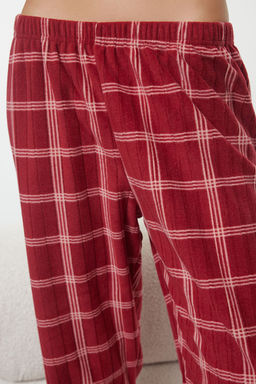 Trendyolmilla Somon Ekoseli Y?lbas? Temal? Polar K?sl?k Orme Pijama Tak?m? THMAW25PT00137  фото 4