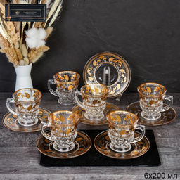 Чайный набор 12 предметов 200 мл / 0081-6+6FGA-86 /уп 8/