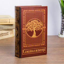 Сейф дерево книга кожзам "Семейная история" 17х11х5 см