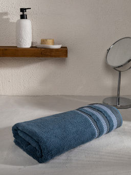 Полотенце махровое 70x140 темно-синий махровая ткань