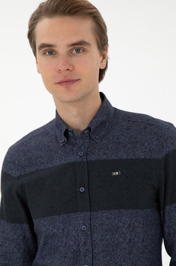 Мужская темно-синяя рубашка с длинным рукавом Неожиданная скидка в корзине - U.s. polo assn фото 2