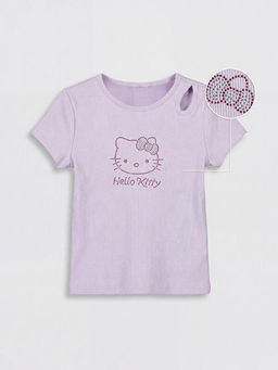 Футболка Hello Kitty в рубчик для девочек
