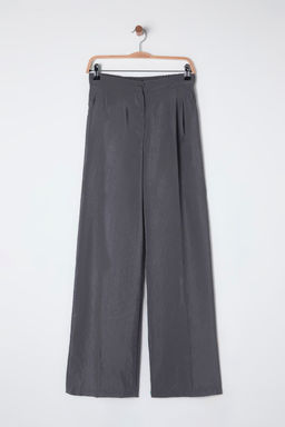 Antrasit Modal Yumusak Tuseli Wide Leg/Genis Paca Dokuma Pantolon TWOSS25PL00004