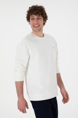 Erkek Comfort Fit Bisiklet Yaka Ekru Sweatshirt Sepette S_rpriz _ndirim - U.s. polo assn фото 3