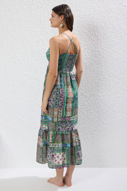 TRENDYOLMILLA Etnik Desenli Dokuma 100% Pamuk Plaj Elbise TBESS25EL00110 фото 10