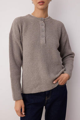 More Sustainable Lacivert Pamuklu Genis Kal?p Dugmeli Triko Kazak TWOAW26KZ00117 - Trendyolmilla фото 7