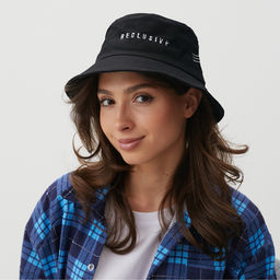 Панама с надписью MINAKU, чёрная, размер 56-58