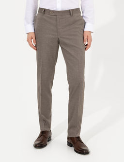 A__k Kahverengi Slim Fit Kuma_ Pantolon