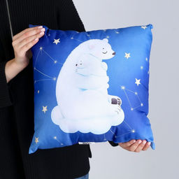 Подушка квадратная Медведица и малыш - Mni mnu фото 13