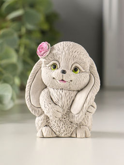 Фигурка гипс Кролик с цветком, 7?5?4 см, серый