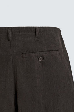 PANTAL?N RELAXED FIT 100% LINO / Marr?n oscuro - Zara фото 9