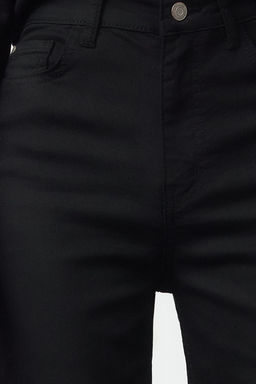 Siyah Yuksek Bel Esnek Skinny Comfort/Esnek Flare Jeans TWOAW25JE00372 - Trendyolmilla фото 3