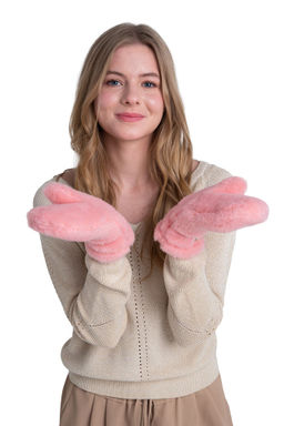 Варежки меховые на резинке ВАНИЛЬ - Woollamb фото 24