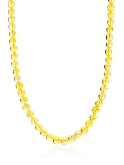 Бусы из натурального янтаря Шар прозрачный лимонный