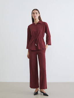 Beli Lastikli Dokulu Geni? Pa?a Kad?n Pantolon