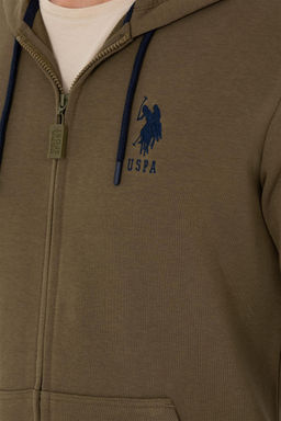 Свитшот мужской U. S. Polo Assn цвета хаки из хлопка - U.s. polo assn фото 7